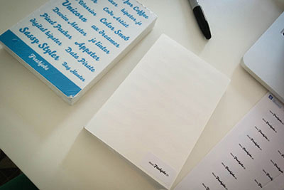 Preparing Freshjobs Stickersheets for the goodie bag of UX Lausanne